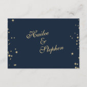 Nautical Starry Sky Twinkle Huwelijksreactie RSVP Kaartje (Achterkant)