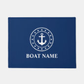 Nautical Stars Anker Touw Navy Blauwe Deurmat (Voorkant)