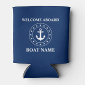 Nautical Stars Bootnaam Anker Blue Welkom Blikjeskoeler (Voorkant)