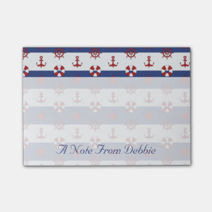 Nautical Stars & Stripes Patroon   Jouw namen toev Post-it® Notes