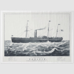  Nautical Steam Boat Ship Decoupage Tissuepapier