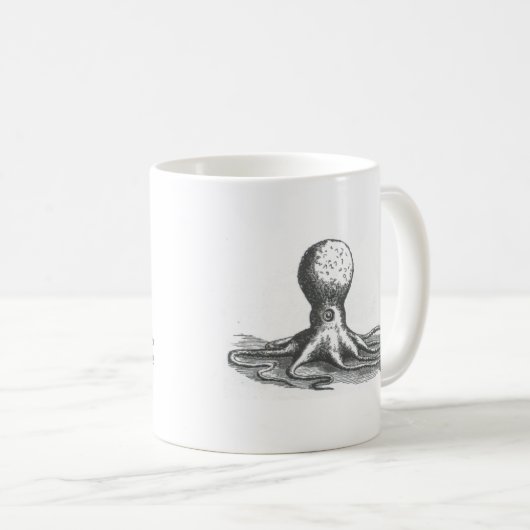 Nautical steampink  octopus book tekening koffiemok (Voorkant rechts)