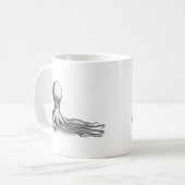 Nautical steampink  octopus book tekening koffiemok (Voorkant links)