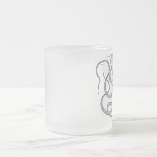 Nautical steampunk octopus frosted mok. matglas koffiemok (Center)