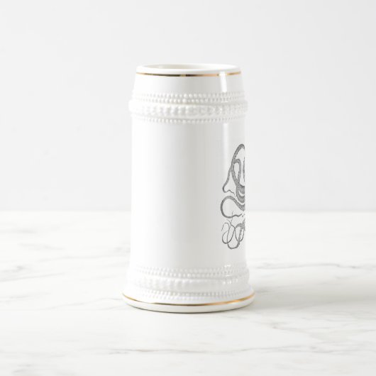 Nautical steampunk octopus tekening stein bierpul (Center)