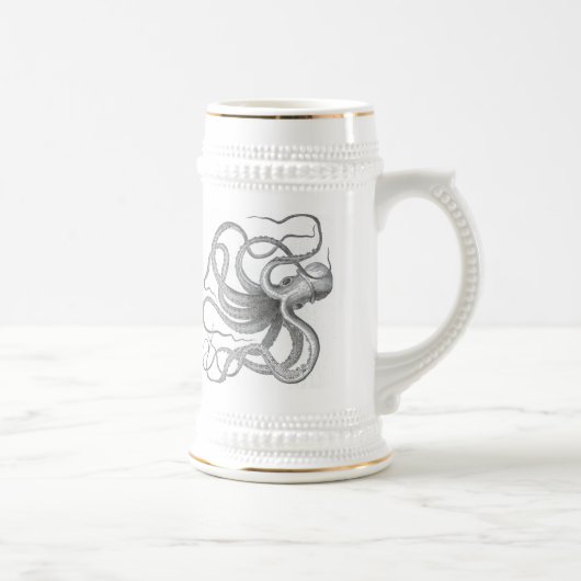 Nautical steampunk octopus tekening stein bierpul (Rechts)