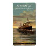 Nautical Steamship Oceanic Art Bookplate Etiket (Voorkant)