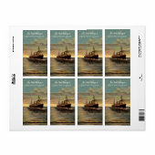  Nautical Steamship Oceanic Art Bookplate Etiket (Full Sheet)