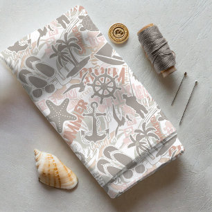 Nautical Strand Collage Taupe ID840 Stof