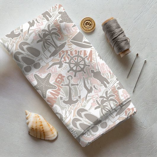 Nautical Strand Collage Taupe ID840 Stof