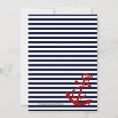 Nautical Stripe & Anchor Baby shower Invitation Kaart (Achterkant)