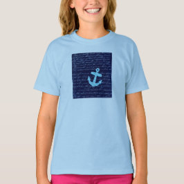 Nautical Stripe anchor handschrift T-shirt