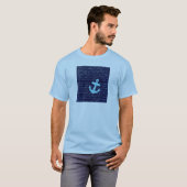 Nautical Stripe anchor handschrift T-shirt (Voorkant volledig)