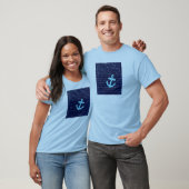 Nautical Stripe anchor handschrift T-shirt (Unisex)