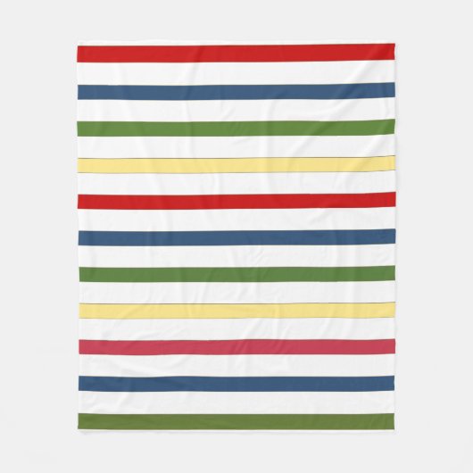 Nautical Stripe Fleece Blanket Deken (Voorkant)