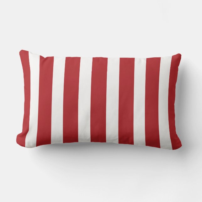 Nautical Stripe in Patriottisch Red Kussen (Voorkant)
