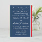 Nautical Stripe Invitation Kaart (Staand voorkant)