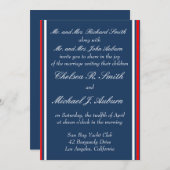 Nautical Stripe Invitation Kaart (Voorkant / Achterkant)