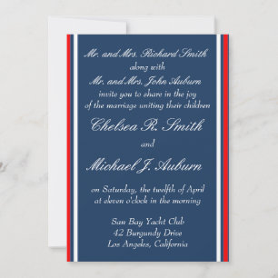 Nautical Stripe Invitation Kaart