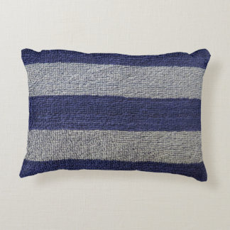 Nautical Stripe Navy Blue and Grey Accent Pillow Kussen