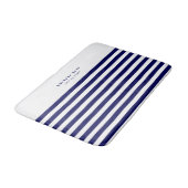 Nautical Stripe Navy Blue Trendy Stylish 8 Stripes Badmat (Gekanteld)