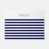 Nautical Stripe Navy Blue Trendy Stylish 8 Stripes Deurmat (Voorkant)