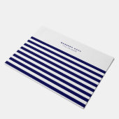 Nautical Stripe Navy Blue Trendy Stylish 8 Stripes Deurmat (Schuin)