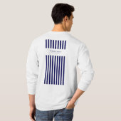 Nautical Stripe Navy Blue Trendy Stylish 9 Stripes T-shirt (Achterkant volledig)