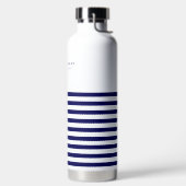 Nautical Stripe Navy Blue Trendy Stylish 9 Stripes Waterfles (Links)