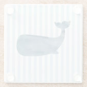 Nautical Stripe Patroon voor walvissen Glazen Onderzetter (Achterkant)