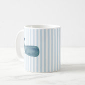Nautical Stripe Patroon voor walvissen Koffiemok (Voorkant links)