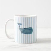 Nautical Stripe Patroon voor walvissen Koffiemok (Links)