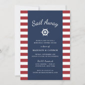 Nautical Stripe Rehearsal Dinner Invitation Kaart (Voorkant)
