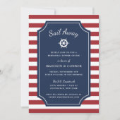 Nautical Stripe Rehearsal Dinner Invitation Kaart (Voorkant)