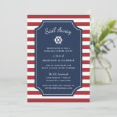 Nautical Stripe Rehearsal Dinner Invitation Kaart (Staand voorkant)