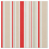 Nautical Stripe Rood Wit Grijs Beige Patroon Stof (Close Up)