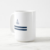 Nautical Stripe Sailboat Koffiemok (Voorkant links)