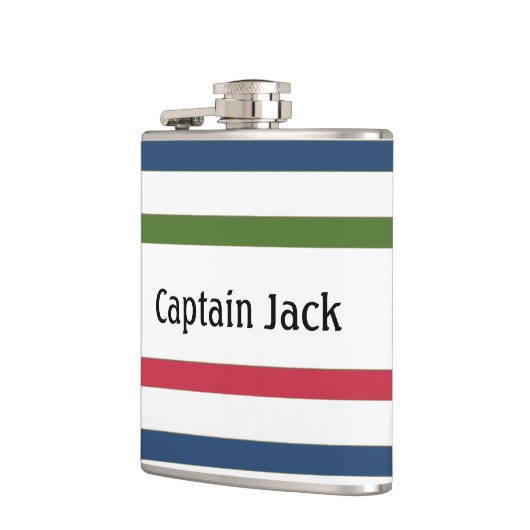 Nautical Stripe Specialized Vinyl Wrapped Flask Heupfles (Links)