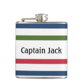 Nautical Stripe Specialized Vinyl Wrapped Flask Heupfles (Voorkant)