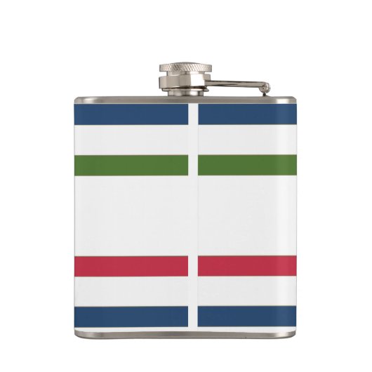 Nautical Stripe Specialized Vinyl Wrapped Flask Heupfles (Achterkant)