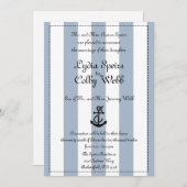 Nautical Stripe Wedding Announcement Edited Kaart (Voorkant / Achterkant)