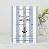 Nautical Stripe Wedding Notice Kaart (Staand voorkant)