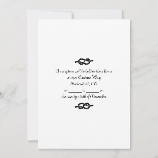 Nautical Stripe Wedding Notice Kaart (Achterkant)