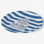 Nautical Striped Anchor Birthday Papieren Bordje (Gekanteld)