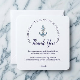 Nautical Striped Anchor Birthday Party Bedankkaart