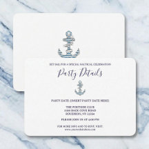 Nautical Striped Anchor Birthday Party Details