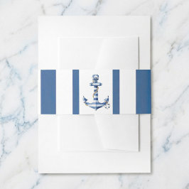Nautical Striped Anchor Birthday Party Invitation Uitnodigingen Wikkel