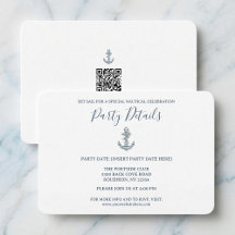 Nautical Striped Anchor Birthday Party QR Code