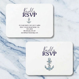Nautical Striped Anchor Birthday Party RSVP Informatiekaartje