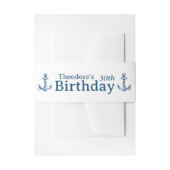 Nautical Striped Anchor Birthday Party  Uitnodigingen Wikkel (Voorkant Voorbeeld)